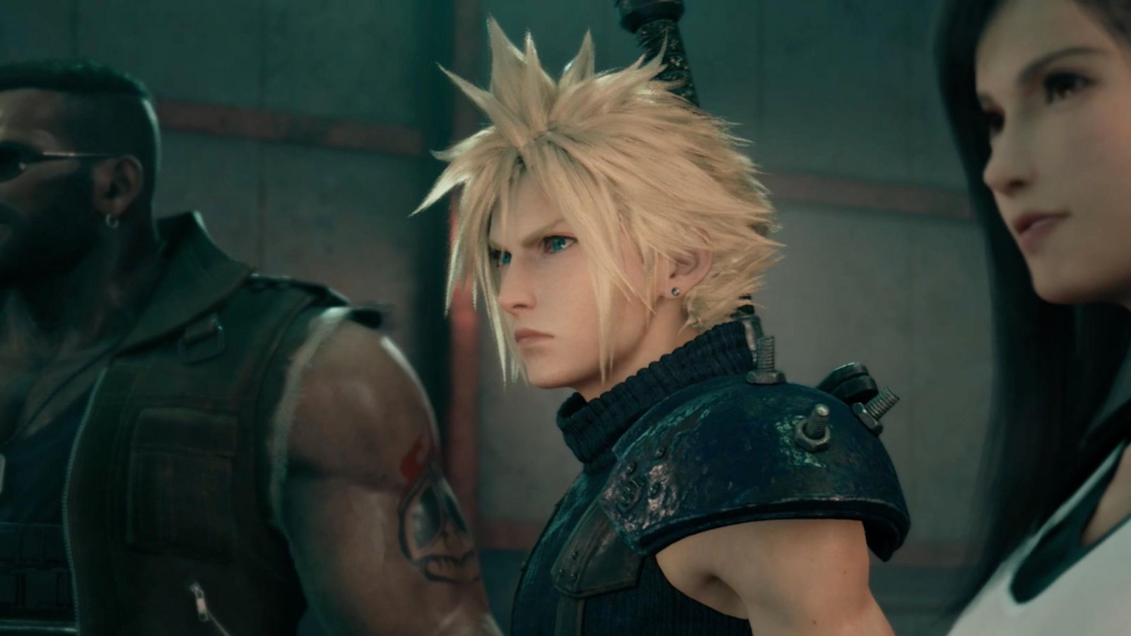 Cloud in una scena di Final Fantasy 7 Remake