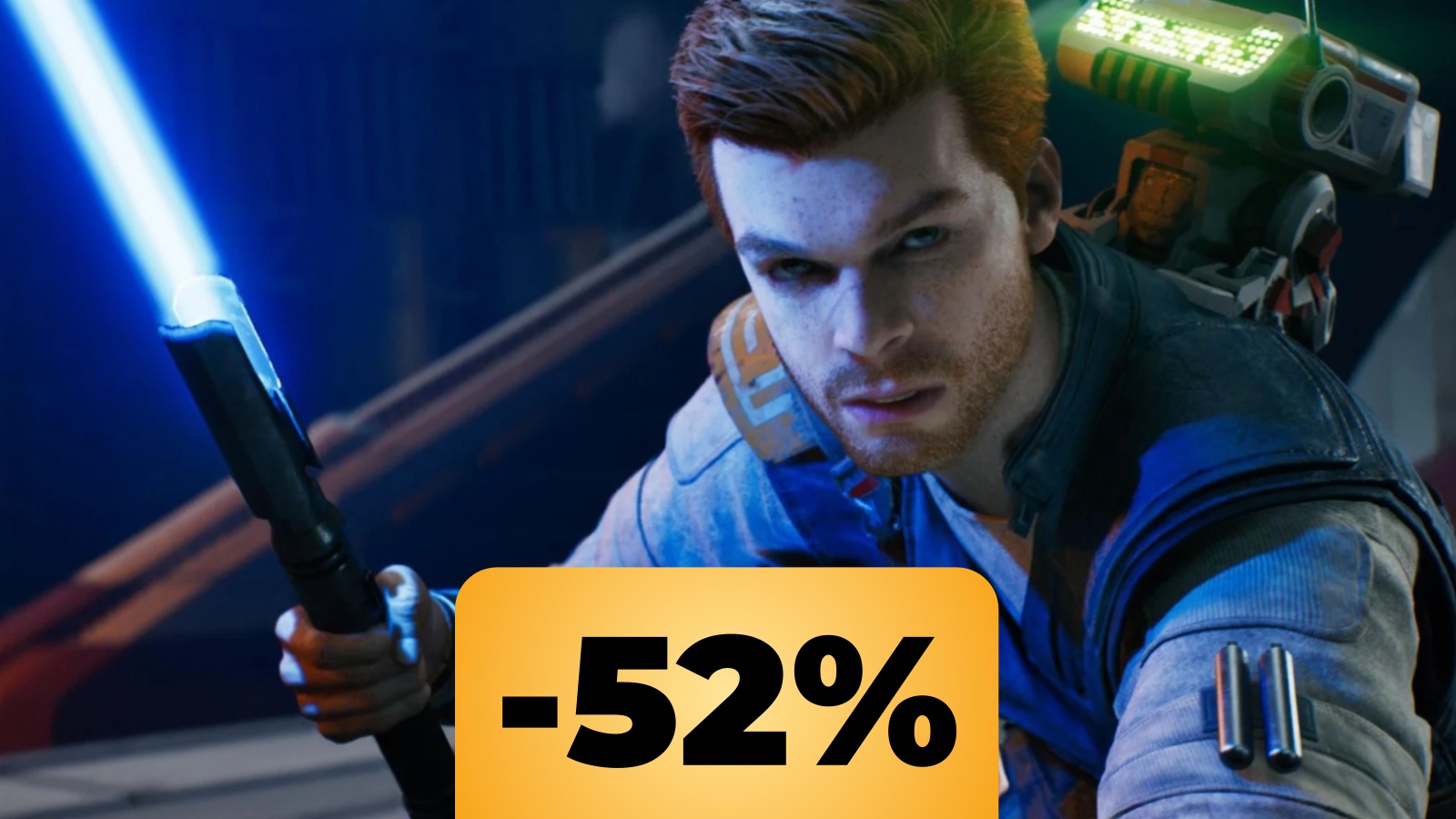 Cal Kestis con la spada laser in mano in Star Wars Jedi: Survivor e lo sconto di Amazon