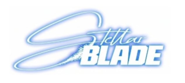 At the top is the logo of the Stellar Blade film company, at the bottom is the logo of the Stellar Blade video game