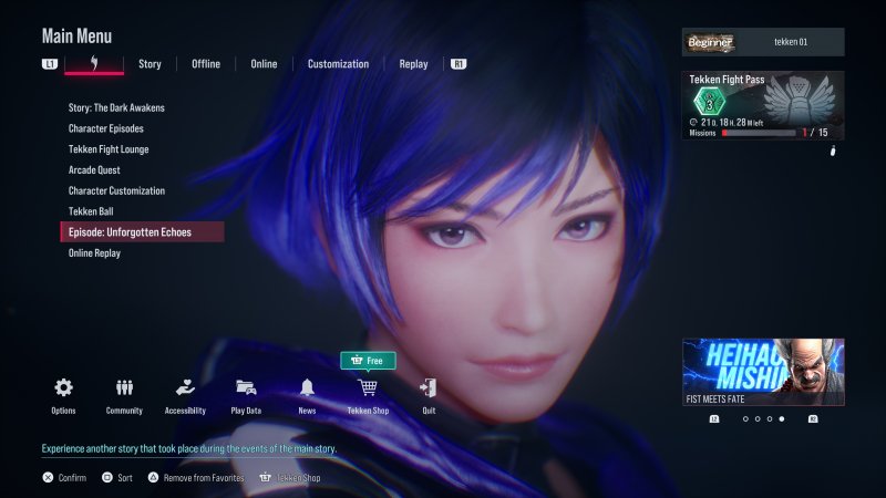 Col nuovo update arrivano la possibilità di mettere il volto del proprio personaggio preferito nel menu principale, e l'allenamento online. Due ottime aggiunte