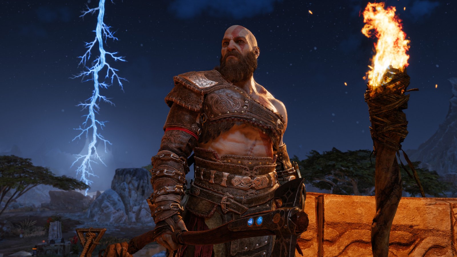 Kratos nella versione PC di God of War Ragnarok