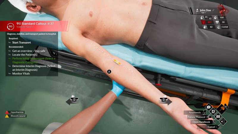 La fase di rianimazione di Ambulance Life: A Paramedic Simulator