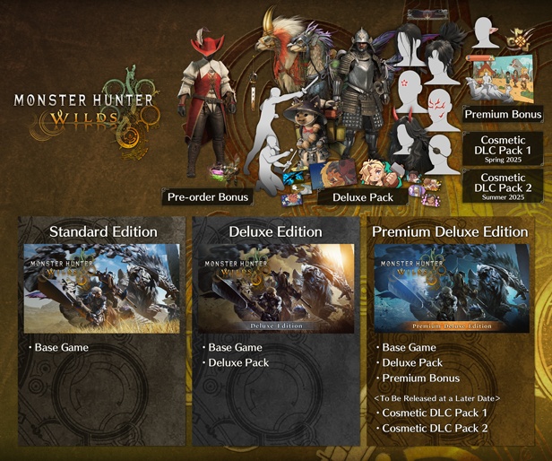I contenuti delle varie edizioni di Monster Hunter Wilds I contenuti delle varie edizioni di Monster Hunter Wilds