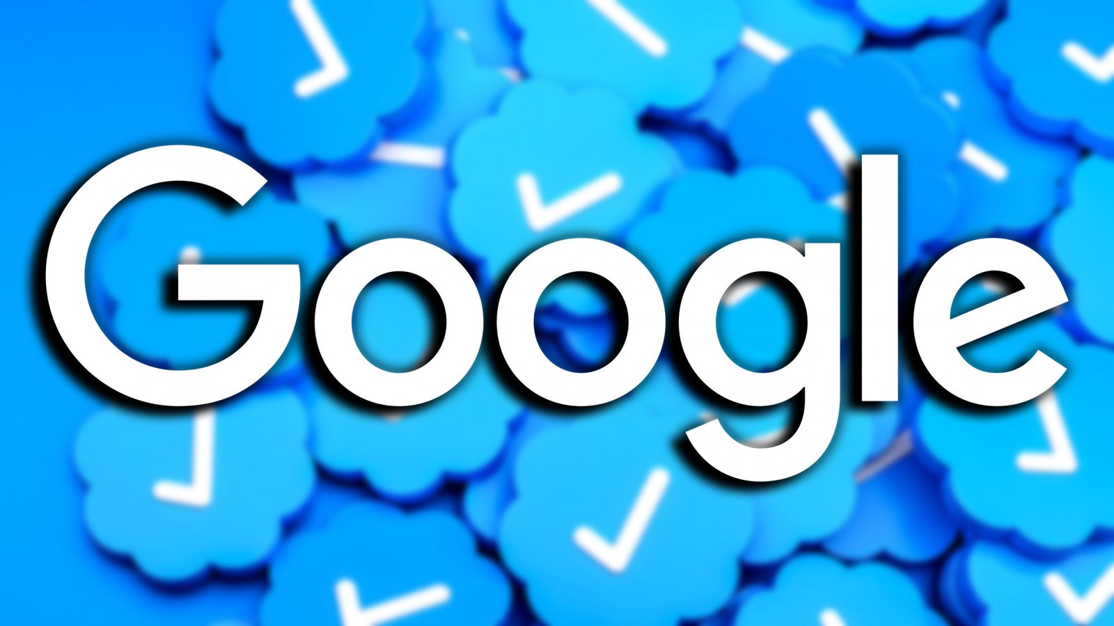 Il logo Google su un letto di spunte blu