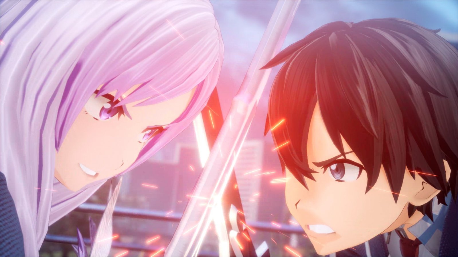 Kirito e Quinella, due personaggi di Sword Art Online Fractured Daydream