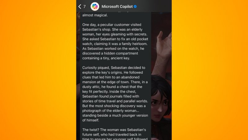 Un esempio di dialogo, dove abbiamo chiesto una storia a CoPilot. Un esempio di dialogo, dove abbiamo chiesto una storia a CoPilot.