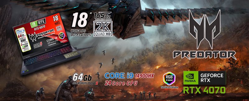 Un'immagine riepilogativa delle specifiche dell'Acer Predator Helios Neo