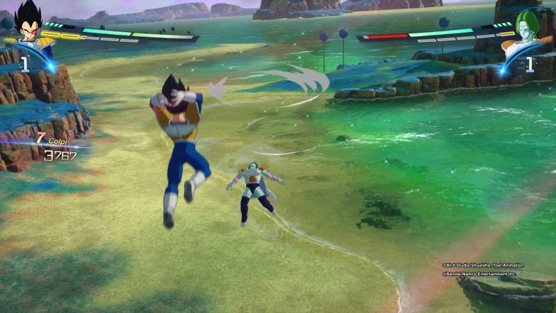 Vegeta contro Zarbon su Namec in Dragon Ball: Sparking! Zero