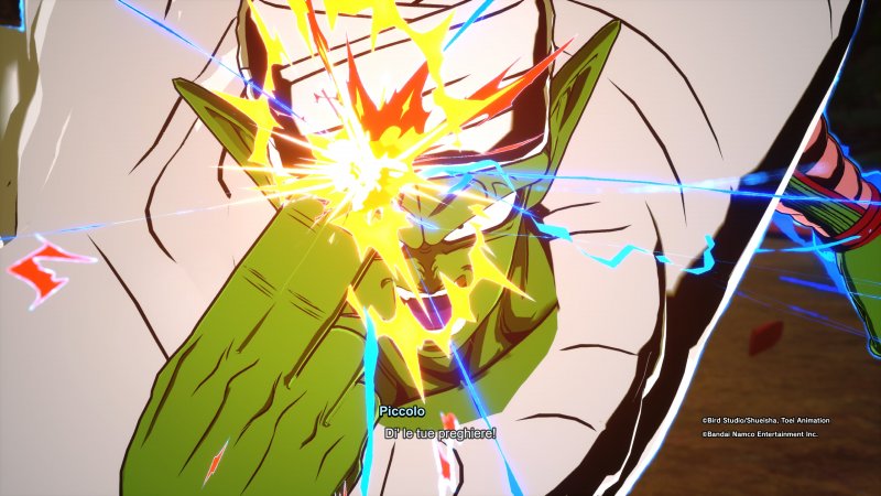 Piccolo si prepara a scagliare il suo Makankosappo in Dragon Ball: Sparking! Zero