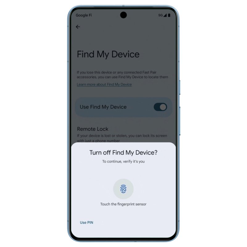 Con Android 15 non sarà più possibile disabilitare Trova il mio dispositivo senza autenticarsi