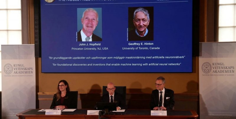 I vincitori del premio Nobel per la Fisica 2024.