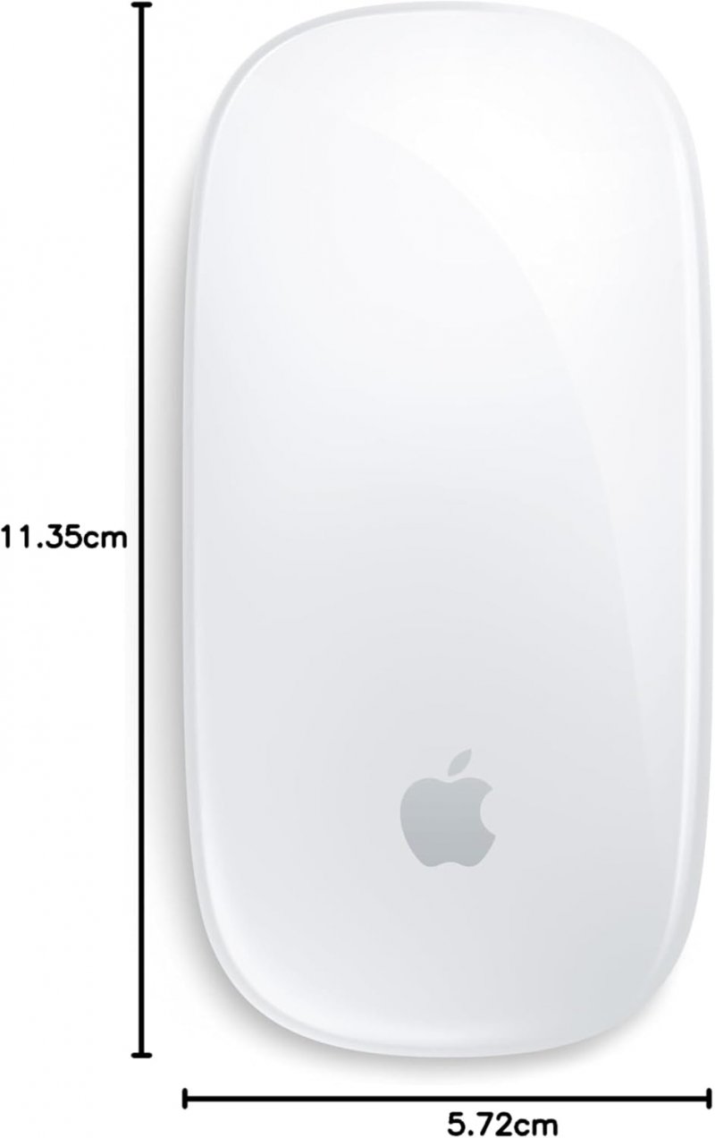 Le dimensioni dell'Apple Magic Mouse.
