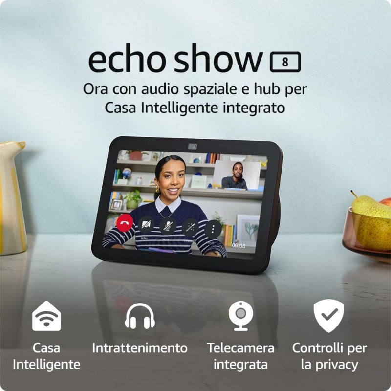 Le principali caratteristiche di Echo Show 8 Le principali caratteristiche di Echo Show 8