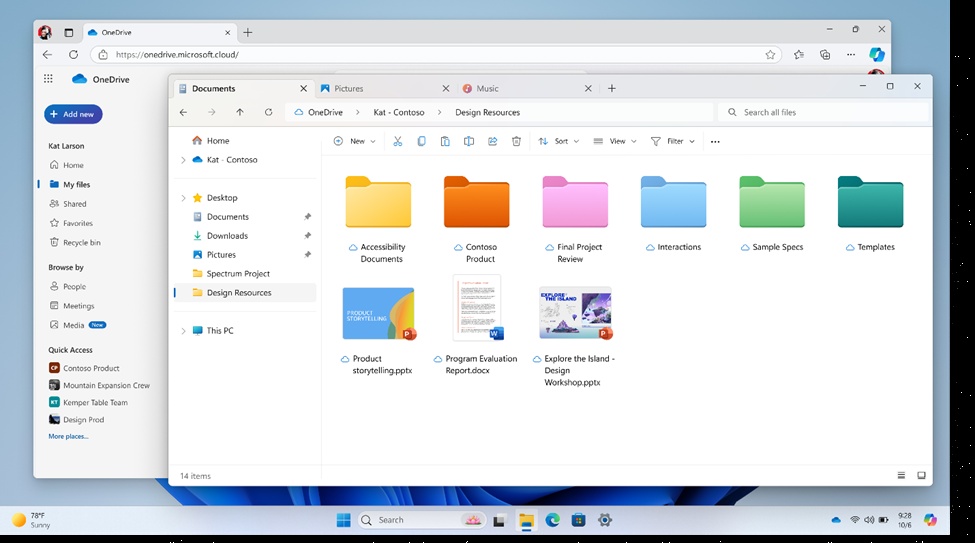 Le nuove cartelle colorate in OneDrive
