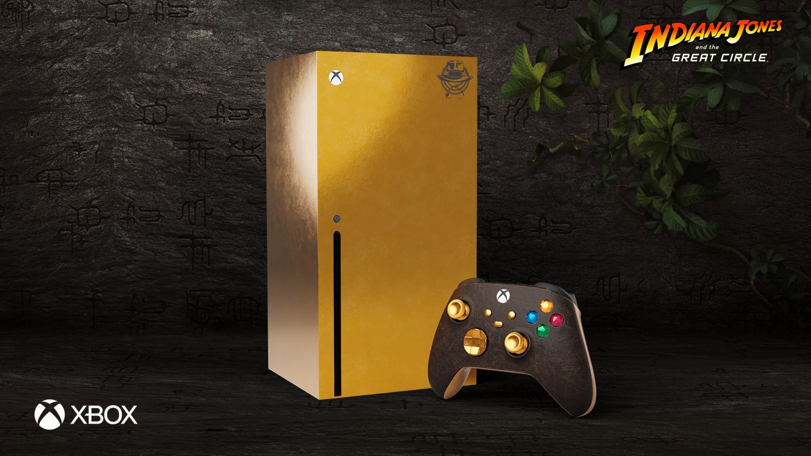 La Xbox Series X dorata griffata Indiana Jones