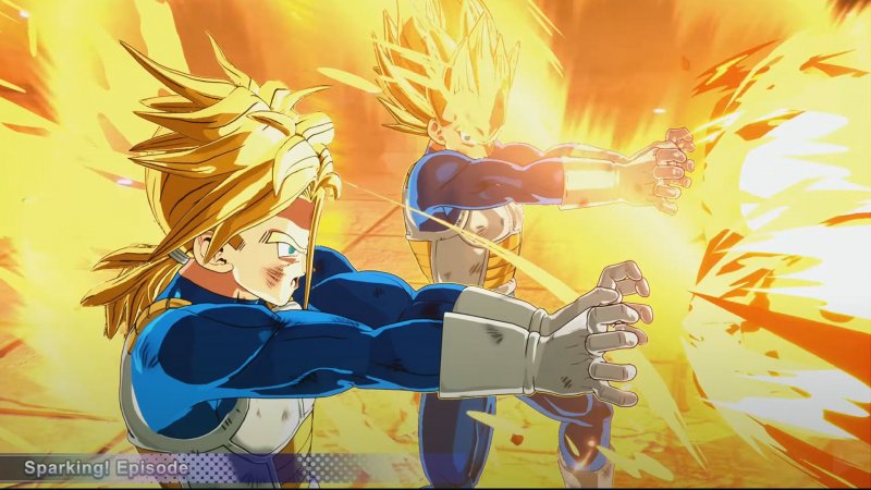 Vegeta e Trunks eseguono insieme il Final Flash per battere Cell in Dragon Ball: Sparking! Zero