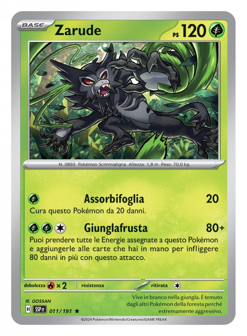 Zarude di GCC Pokémon Scarlatto e Violetto - Scintille Folgoranti Zarude di GCC Pokémon Scarlatto e Violetto - Scintille Folgoranti