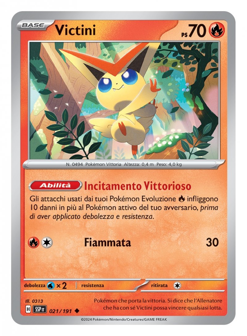 Victini in GCC Pokémon Scarlatto e Violetto - Scintille Folgoranti Victini in GCC Pokémon Scarlatto e Violetto - Scintille Folgoranti