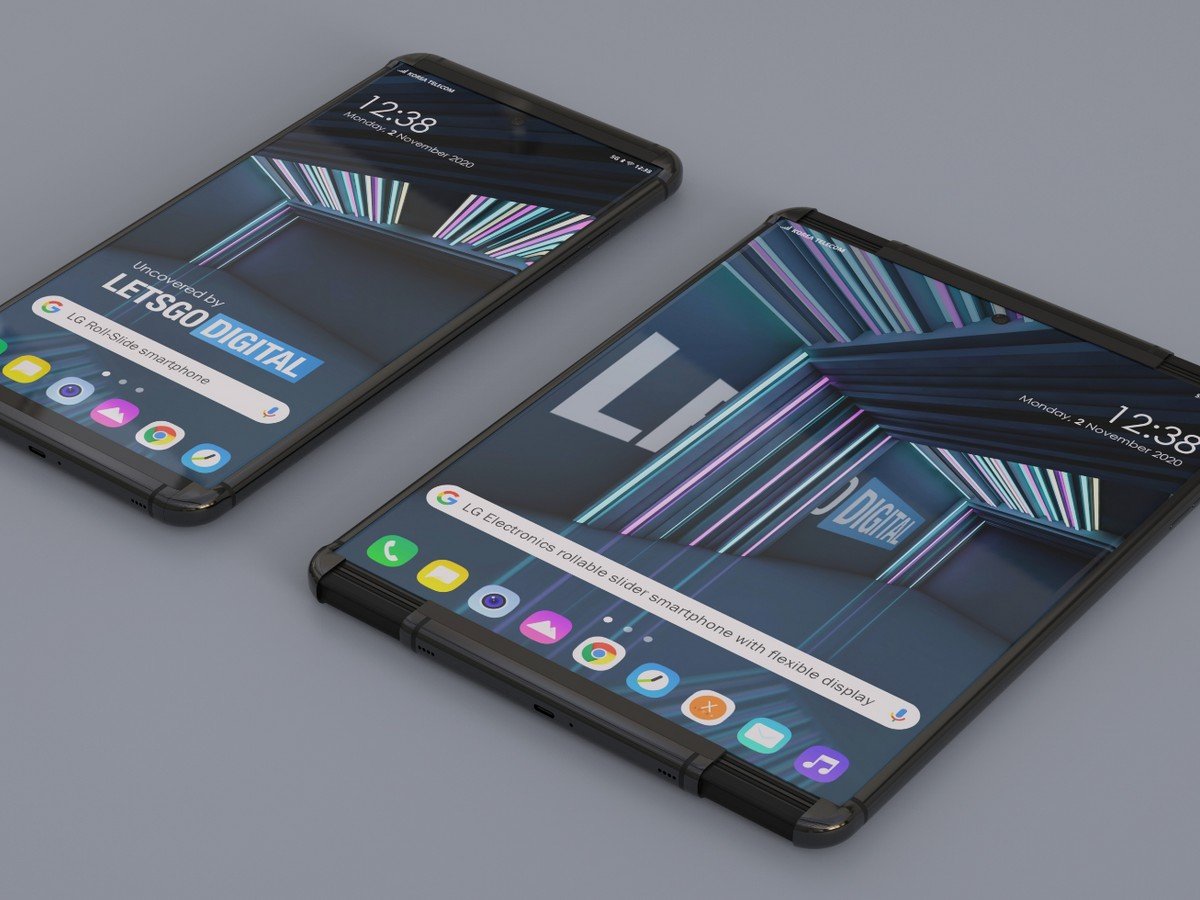 Un rendering dello smartphone LG rollable