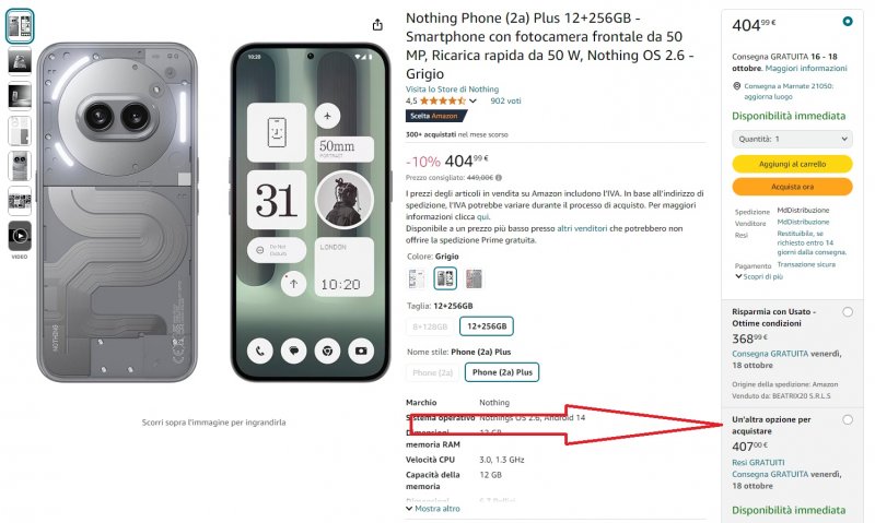 Dove scegliere la versione spedita da Amazon Dove scegliere la versione spedita da Amazon