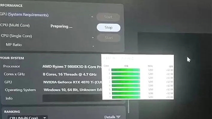 Un leak dei benchmark sul Ryzen 7 9800X3D.