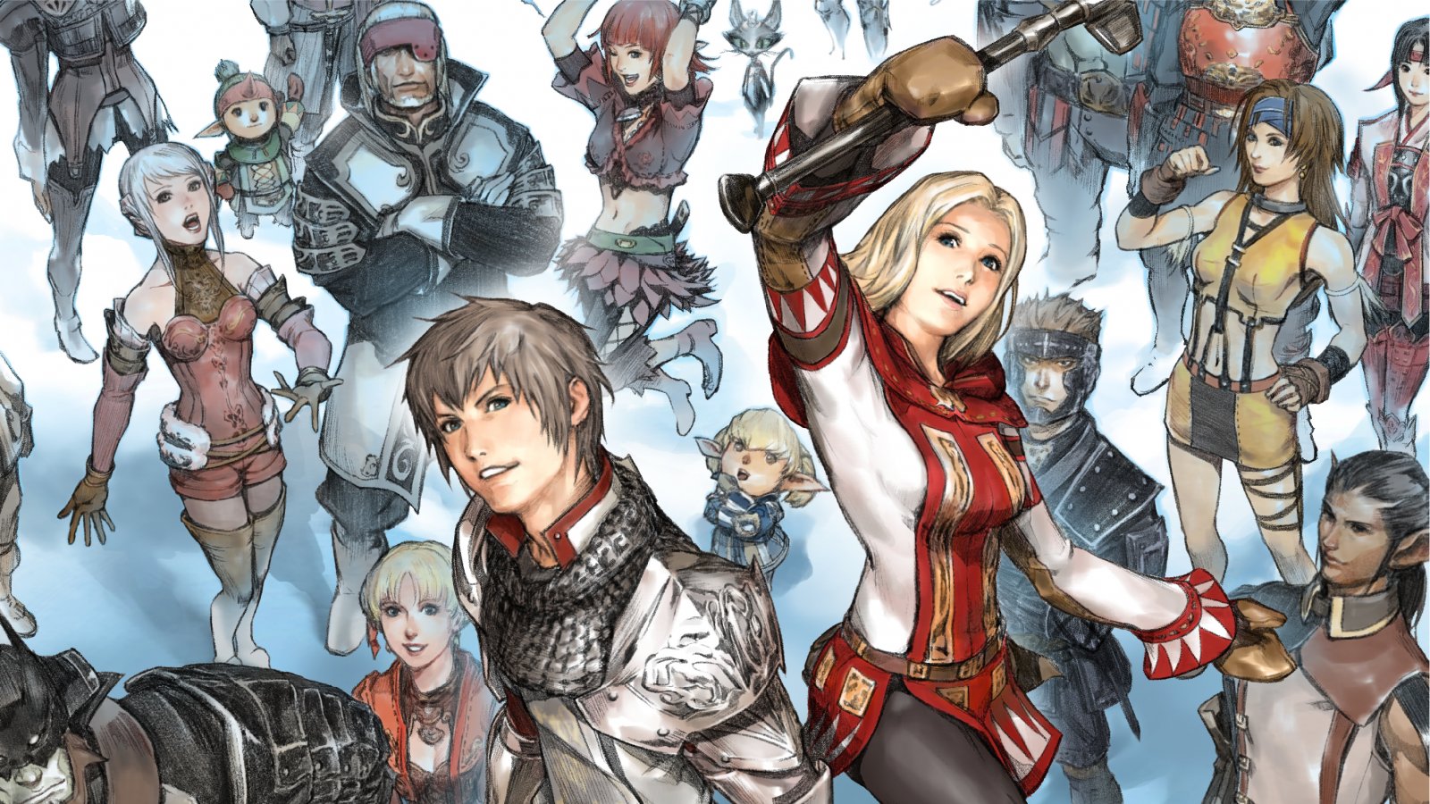 Un artwork con i personaggi di Final Fantasy 11