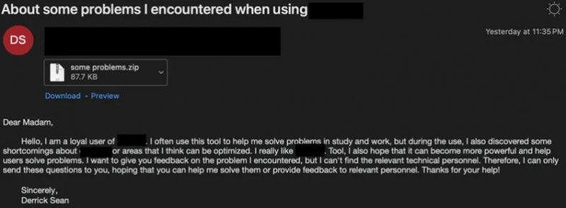 Una email di pishing inviata a degli impiegati di OpenAI.