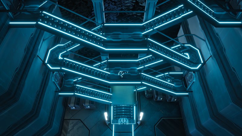 La verticalità sarà fondamentale nel design dei livelli di TRON: Catalyst, con la possibilità di salire su alti palazzi per infiltrarsi nei piani più alti, o semplicemente per ammirare i neon della città La verticalità sarà fondamentale nel design dei livelli di TRON: Catalyst, con la possibilità di salire su alti palazzi per infiltrarsi nei piani più alti, o semplicemente per ammirare i neon della città