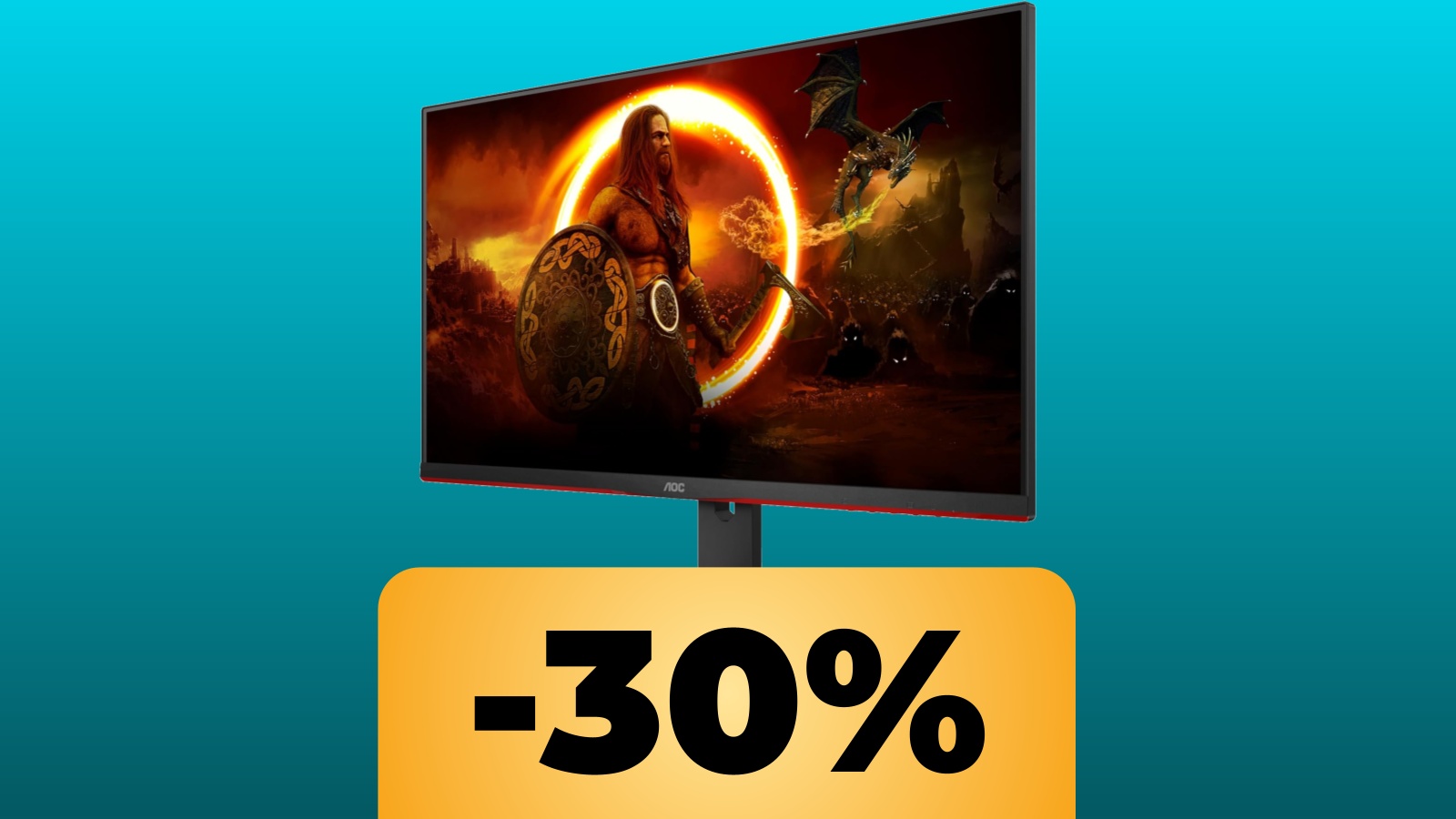 monitor AOC da 24 pollici in Full HD e 165 Hz e altoparlanti integrati e lo sconto di Amazon