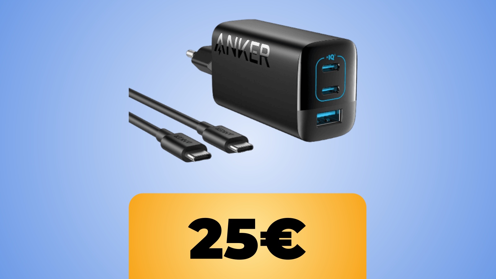 caricatore USB-C da 67 W con tre porte USB e cavo incluso e il prezzo di Amazon