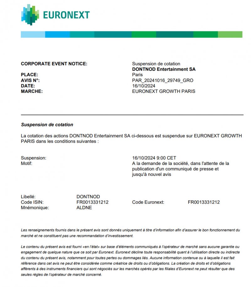 La richiesta di blocco della quotazione