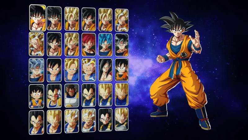 La schermata di selezione migliorata dalla mod di Dragon Ball: Sparking! Zero