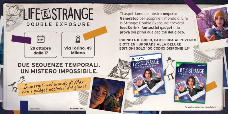La locandina dell'evento di lancio di Life is Strange: Double Exposure a Milano