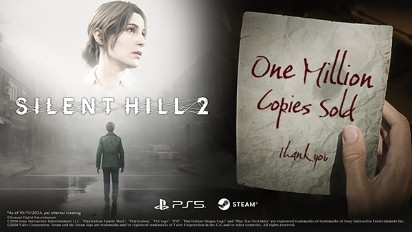 L'immagine promozionale di Konami che festeggia un milione di unità vendute di Silent Hill 2