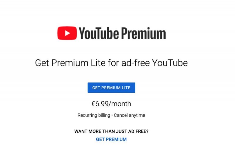 L'abbonamento Premium Lite di YouTube L'abbonamento Premium Lite di YouTube