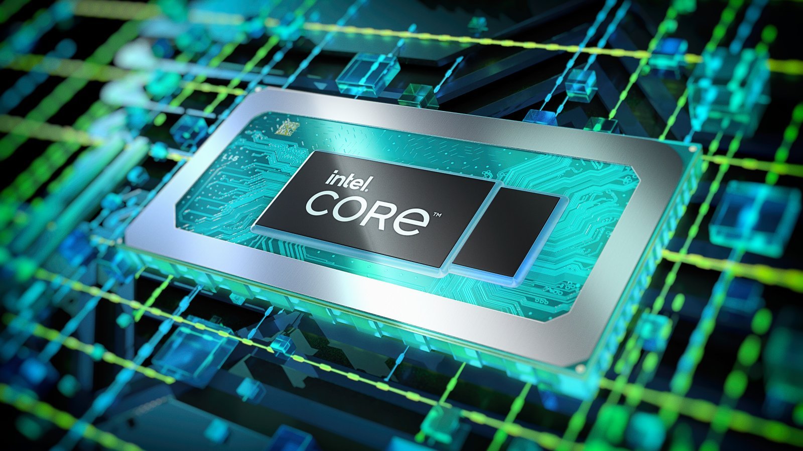 Immagine di un chip CPU Intel Core Ultra