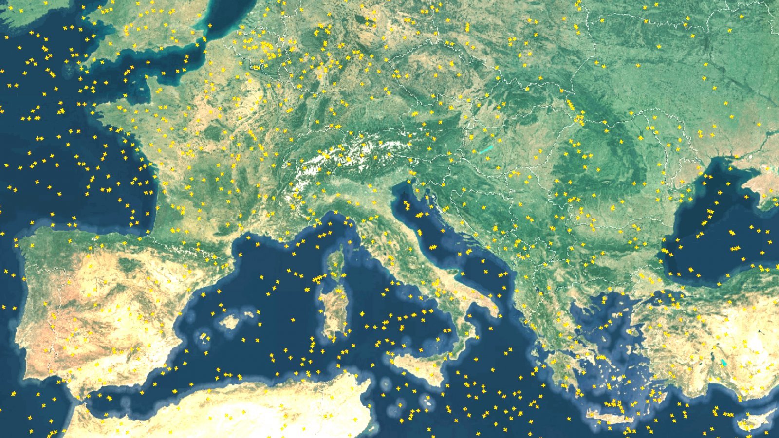 Il traffico aereo dal sito Eurocontrol