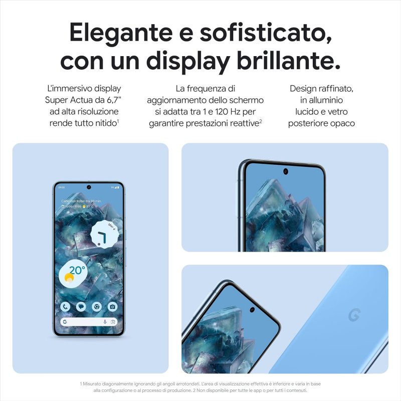 Le specifiche del display del Google Pixel 8 Pro.