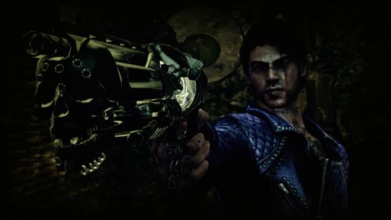 Garcia e il suo grosso cannone in Shadows of the Damned: Hella Remastered