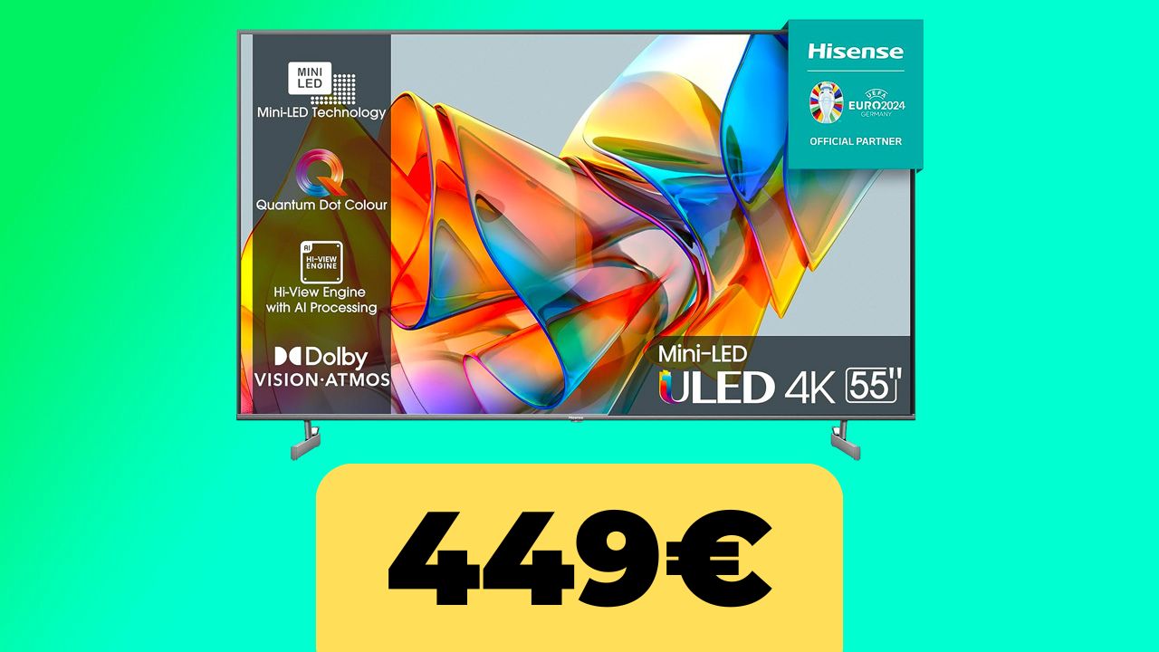 La TV 4K Hisense 55'' vola al minimo storico su Amazon Italia