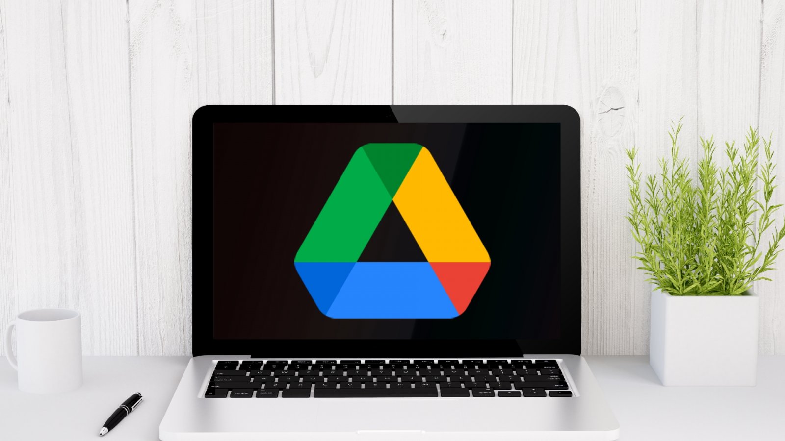 Un laptop con Google Drive