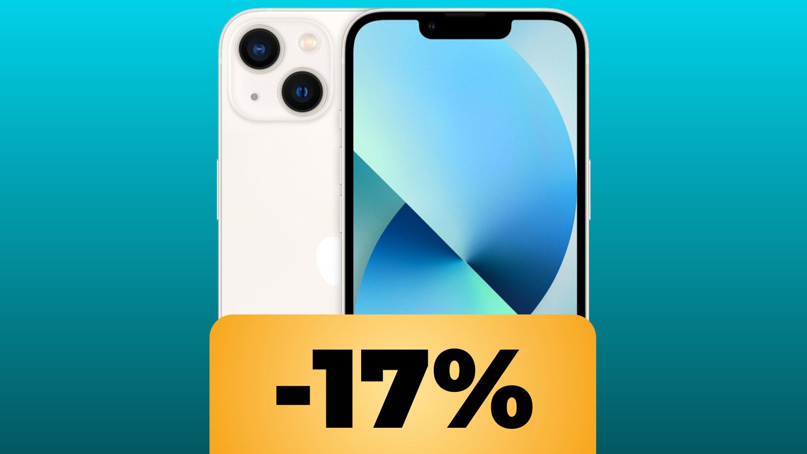 Apple iPhone 13 e sotto la percentuale dello sconto dell'offerta di Amazon