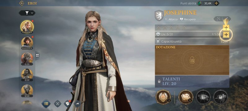 Gestione ed evoluzione dei personaggi