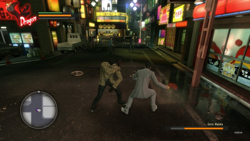 Kazuma affronta Goro Majima in Yakuza Kiwami