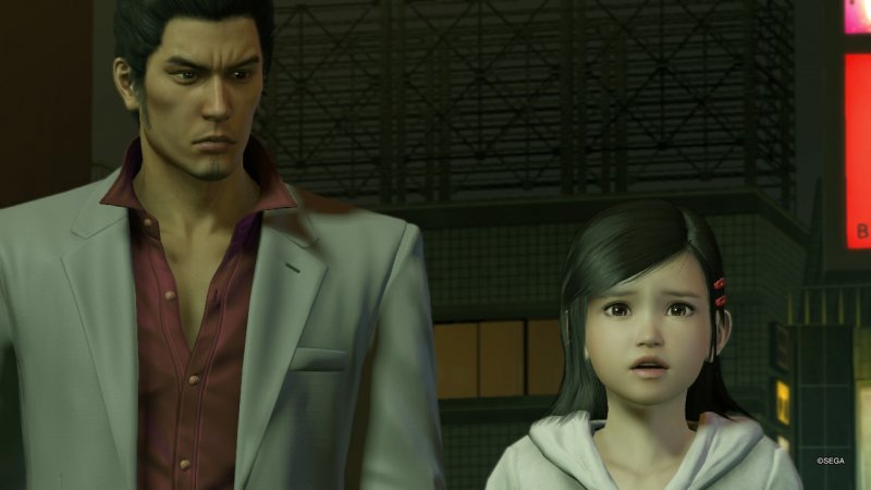 Kazuma e la piccola Haruka in Yakuza Kiwami