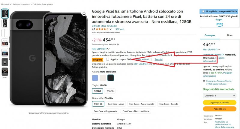Dove attivare il coupon del Google Pixel 8a