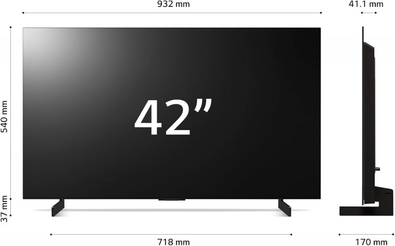 Le dimensioni dello schermo LG OLED evo