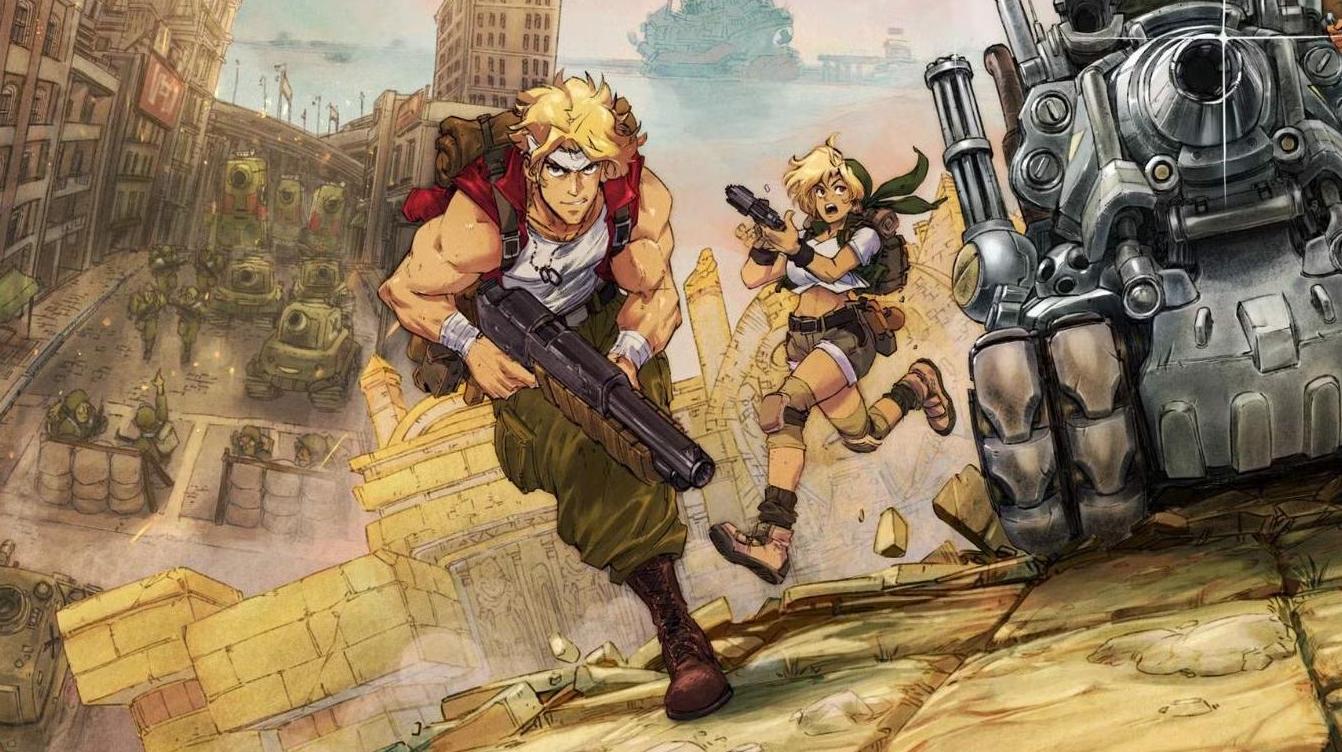 Due dei personaggi di Metal Slug Tactics in azione