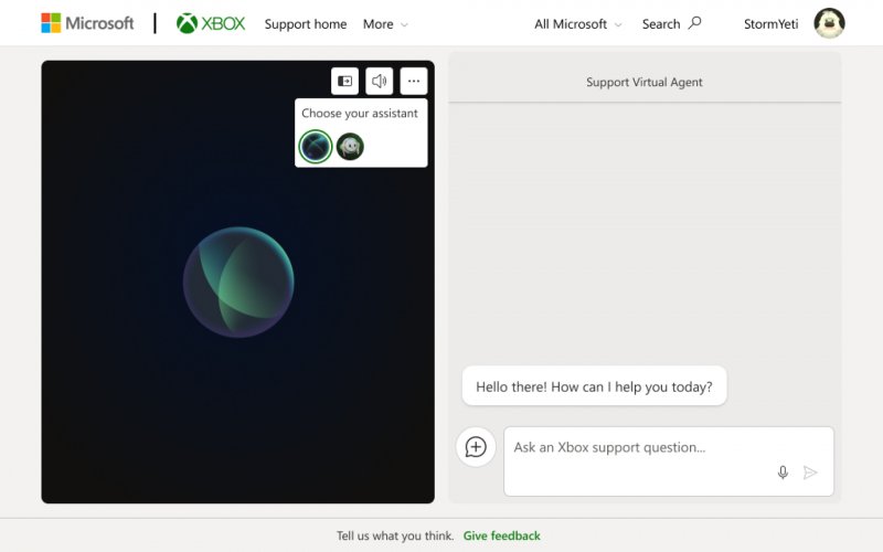 L'interfaccia del chatbot IA di Xbox