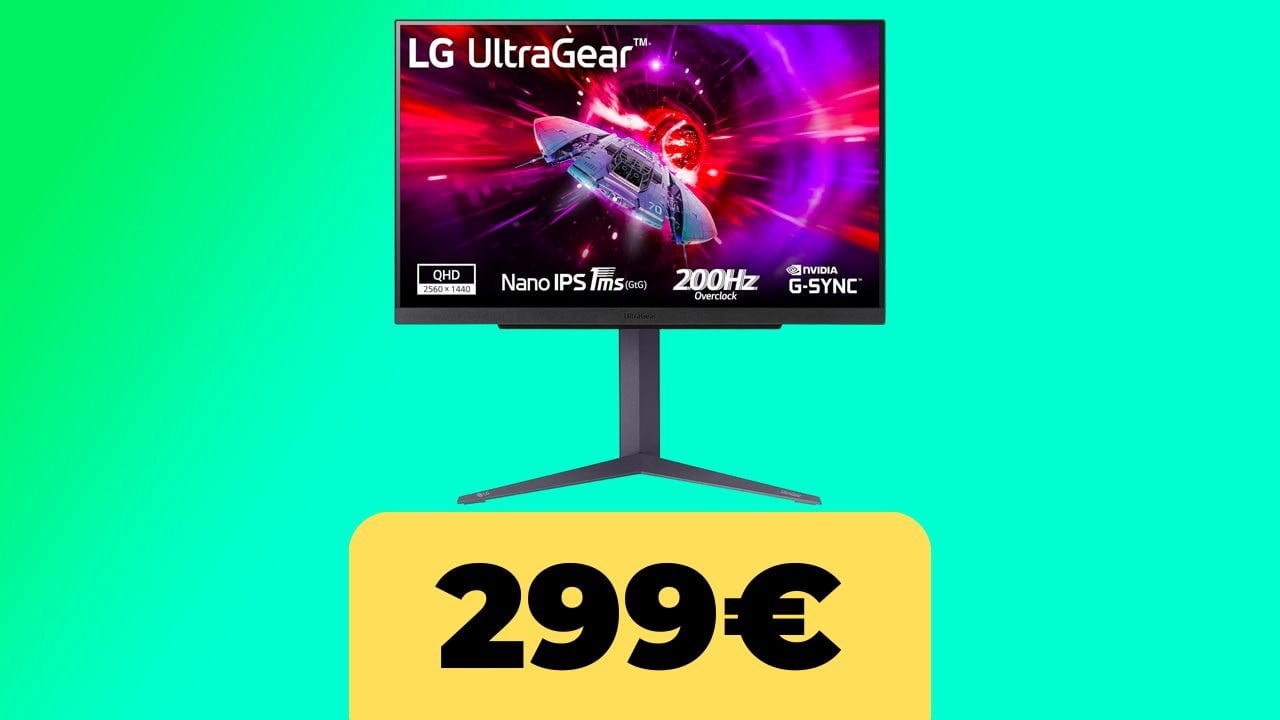 Il monitor da gaming LG UltraGear 27GS85Q è al minimo storico su Amazon Italia